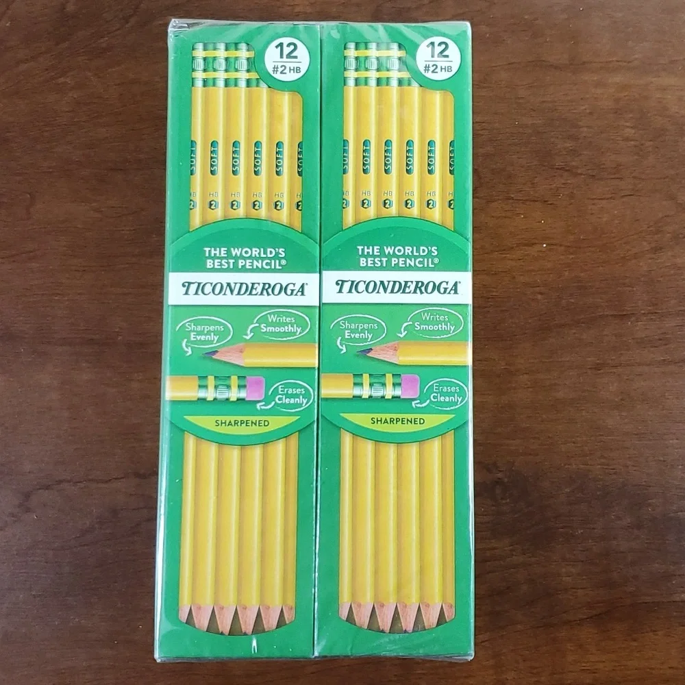 Ticonderoga Pencils Wood-Cased Graphite #2 HB Soft Pre-Sharpened Yellow 72 Count